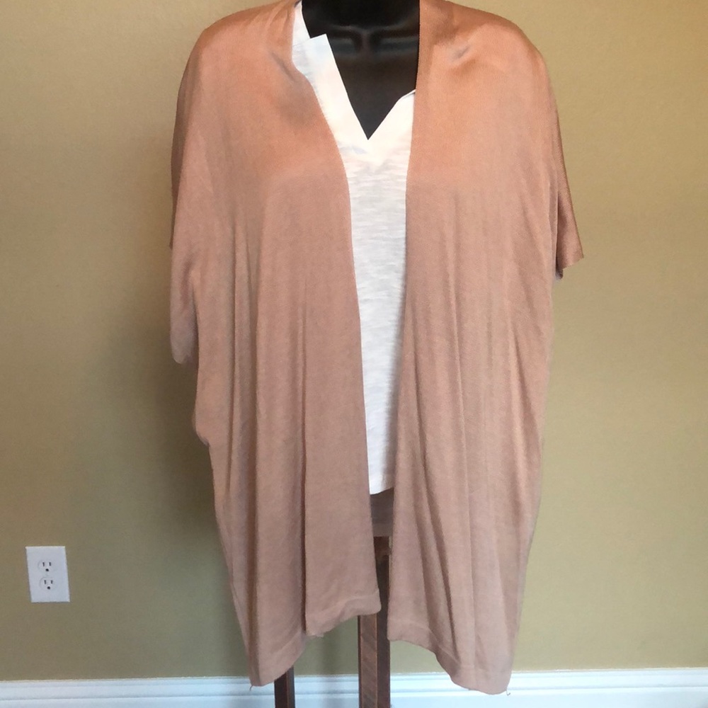 Taupe kimono with fringe back